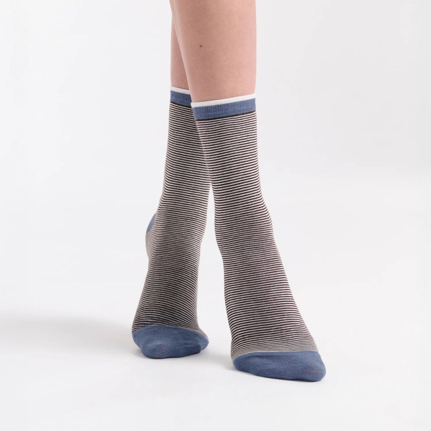 Lina Fine Stripe Crew Sock