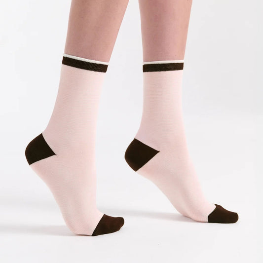 Lina Fine Stripe Crew Sock